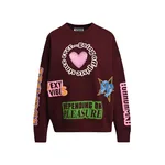 Burgundy and multicolor graphic-print cotton sweatshirt