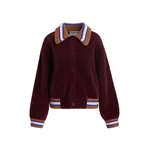 Burgundy cardigan with brown