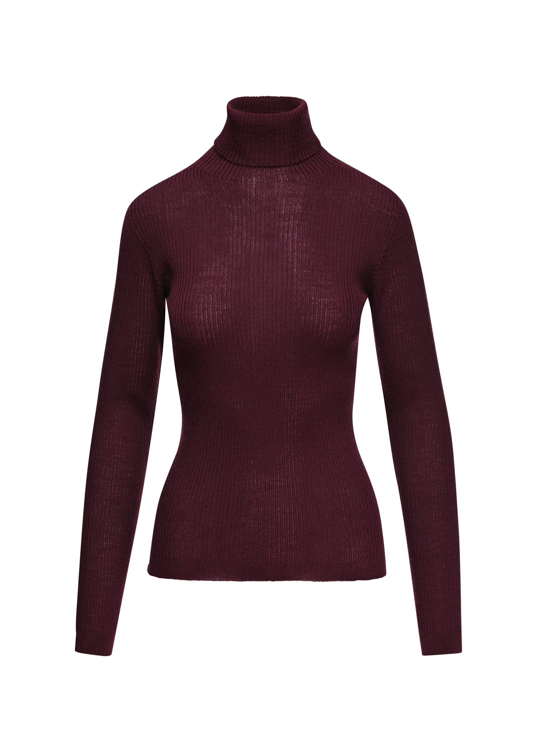 Essentiel Antwerp Burgundy ribbed wool-blend turtleneck sweater Burgundy ribbed wool-blend turtleneck sweater