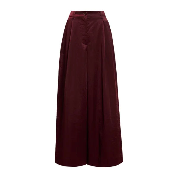 Burgundy wide-leg pants