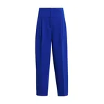 Cobalt blue cropped barrel-leg pants