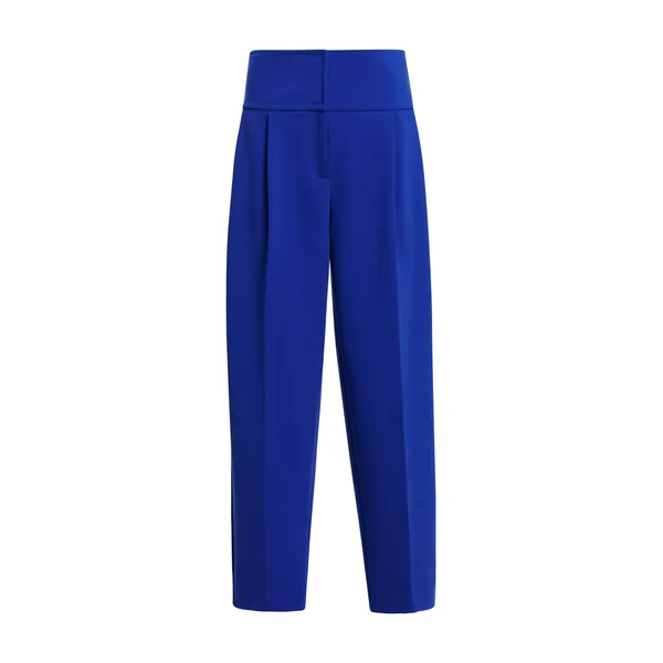 Cobalt blue cropped barrel-leg pants