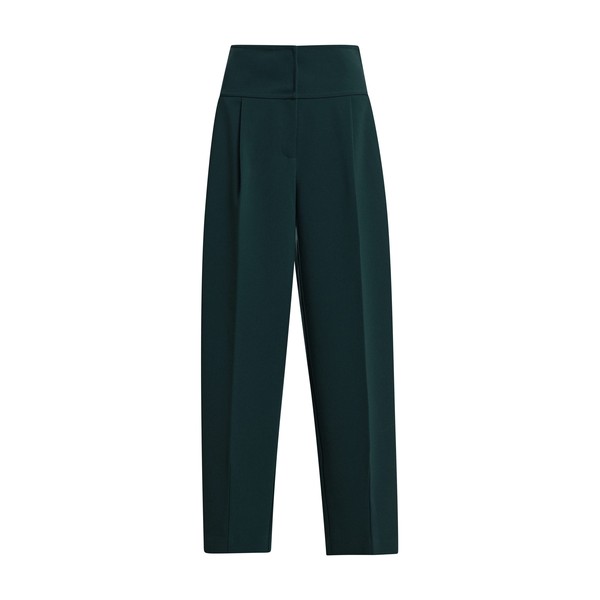 Dark green cropped barrel-leg pants