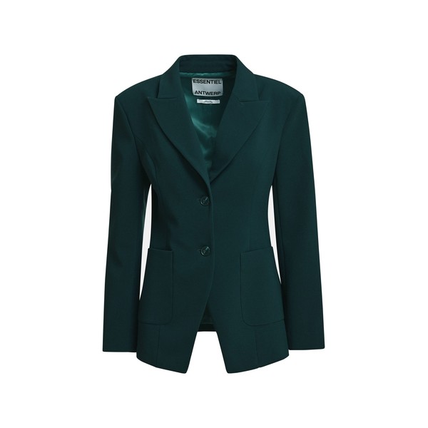 Dark green tailored single-breasted blazer
