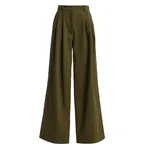 Khaki studded wide-leg pants
