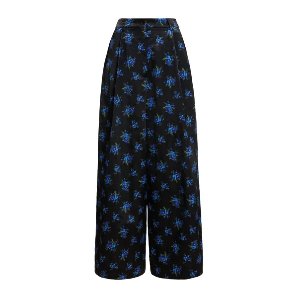 Off-white and multicolor floral wide-leg pants