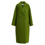 Olive green oversized wool-cashmere blend coat