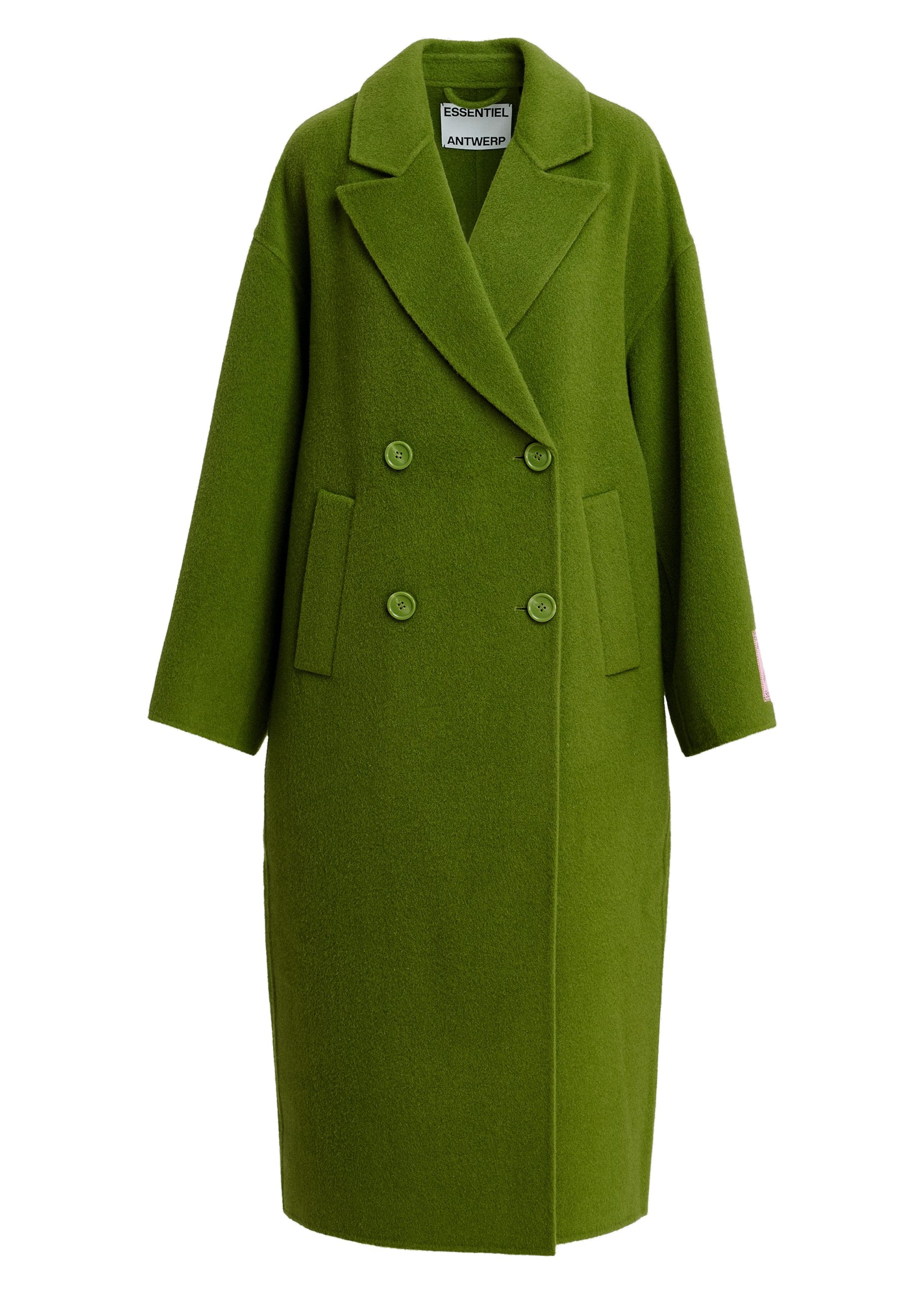 Essentiel Antwerp Olive green oversized wool-cashmere blend coat Olive green oversized wool-cashmere blend coat
