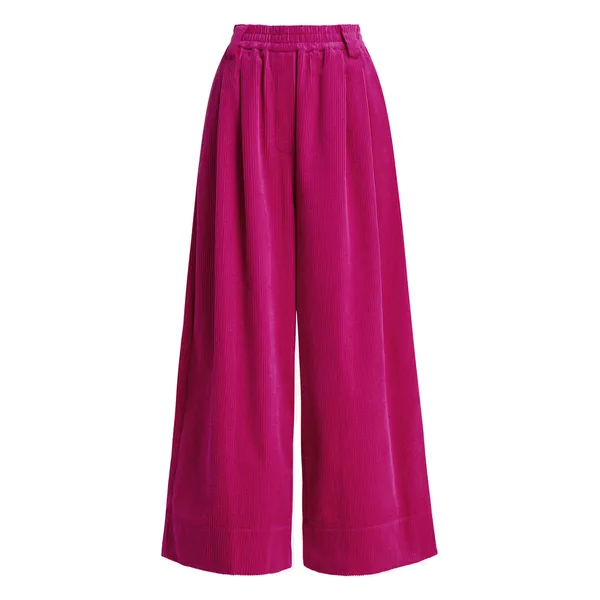 Pink corduroy wide-leg pants