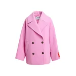Pink double-breasted wool coat