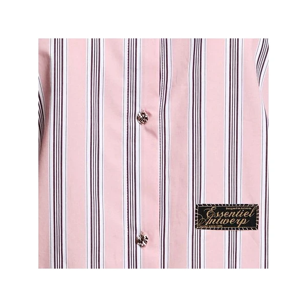 off-white and brown striped cropped shirt
