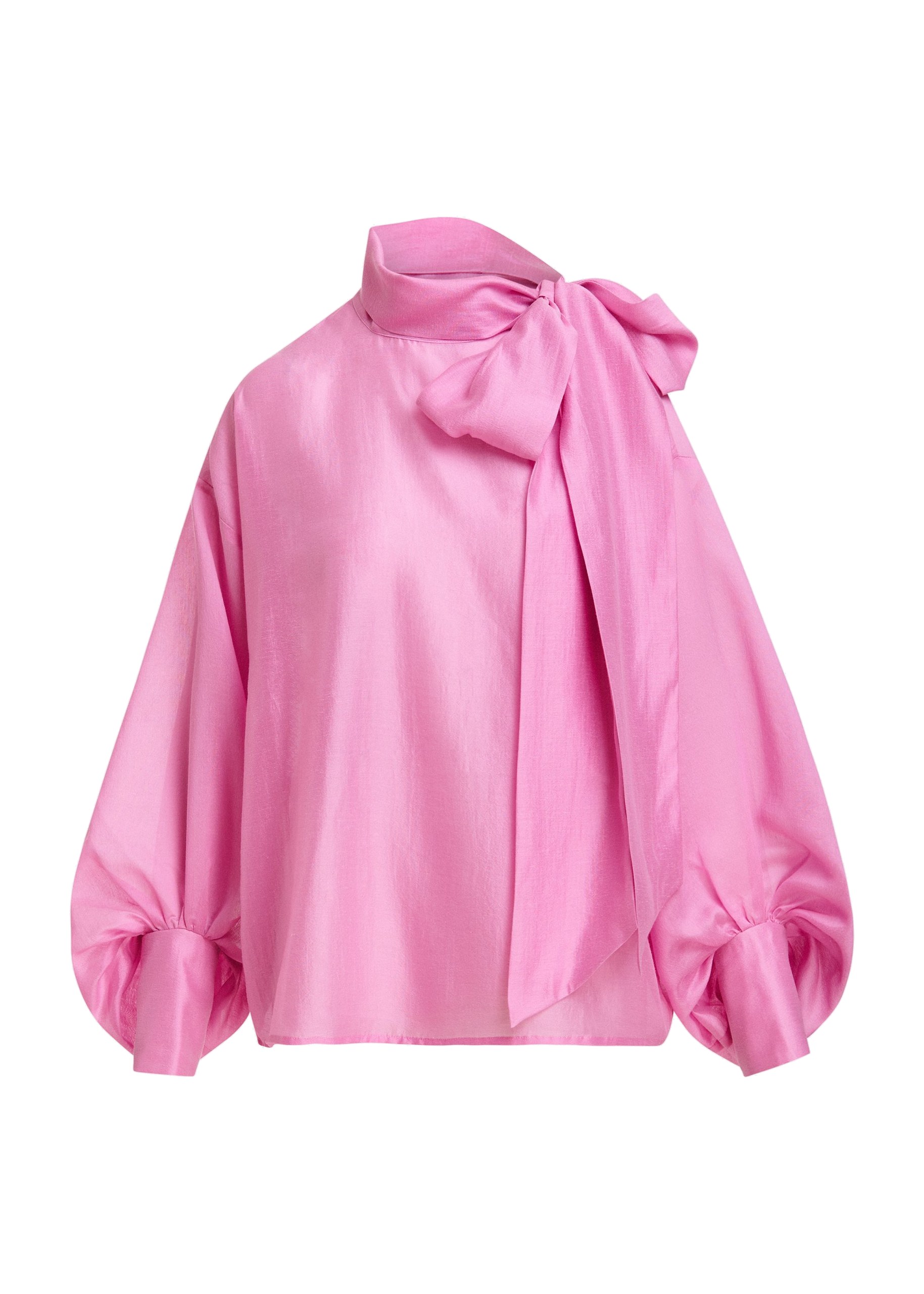 Essentiel Antwerp Pink oversized pussy-bow top Pink oversized pussy-bow top