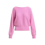Pink wool-cashmere sweater with boat neckline