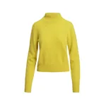 Yellow cashmere sweater with stand-up collar