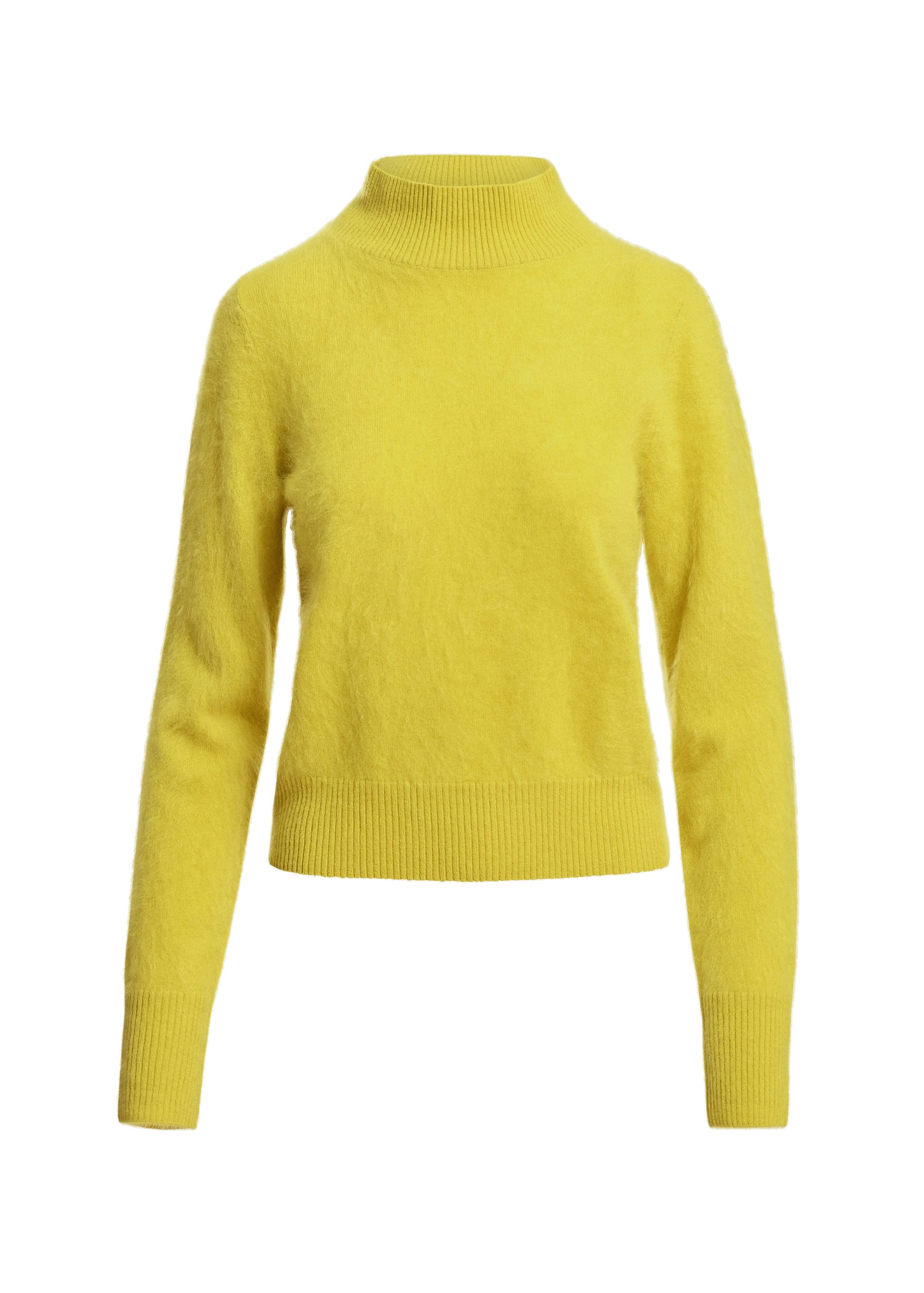Essentiel Antwerp Yellow cashmere sweater with stand-up collar Yellow cashmere sweater with stand-up collar