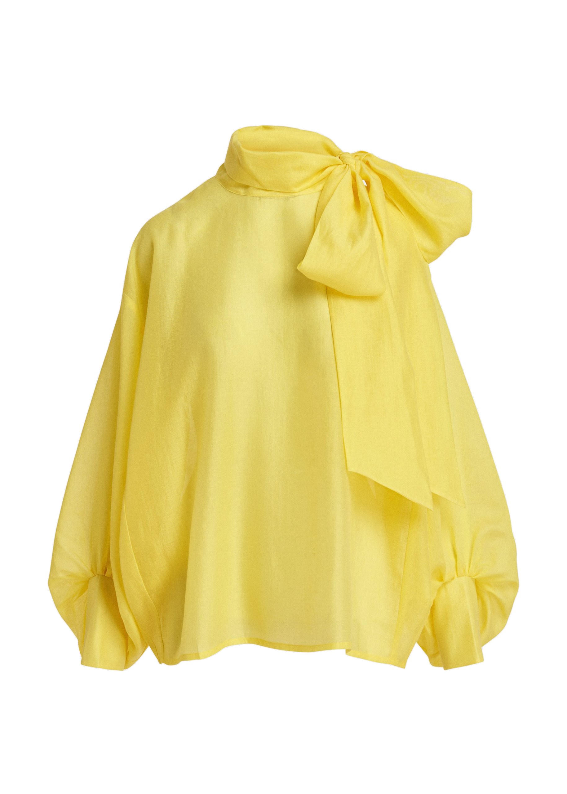 Essentiel Antwerp Yellow oversized pussy-bow top Yellow oversized pussy-bow top