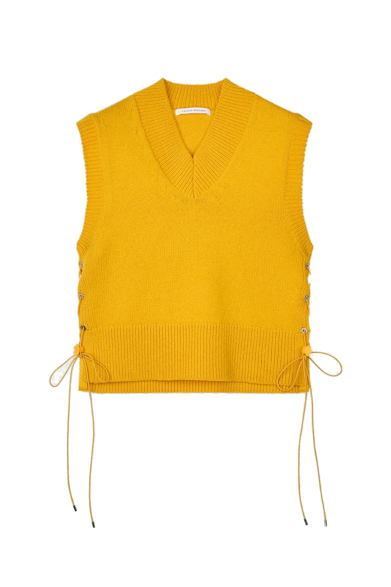 Fleetwood-Vest-in-Winter-Yellow-Cecilie-Bahnsen-Jackets-white Cecilie Bahnsen vest