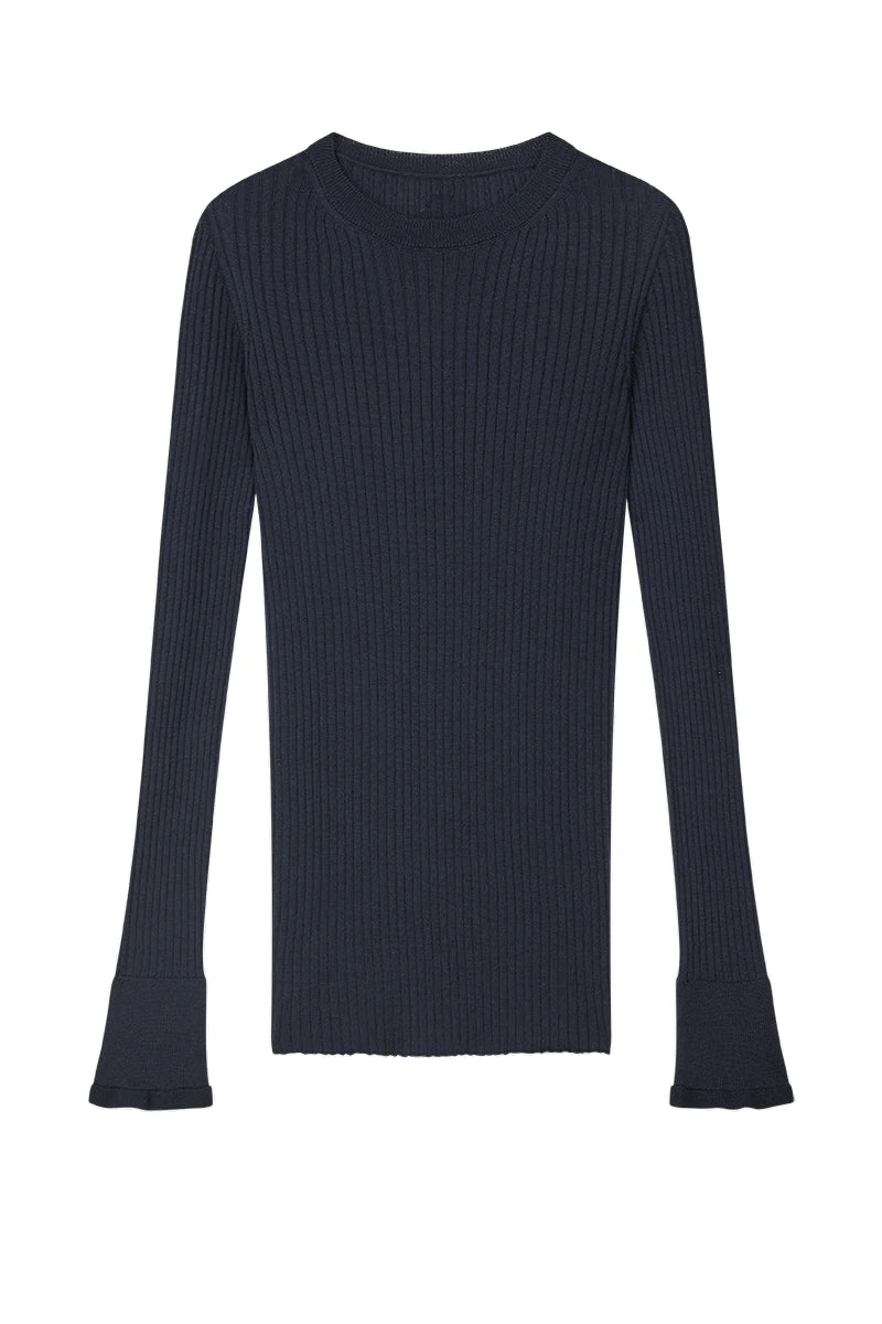 Florine-Top-in-Navy-Cecilie-Bahnsen-Knitwear-white Cecilie Bahnsen top