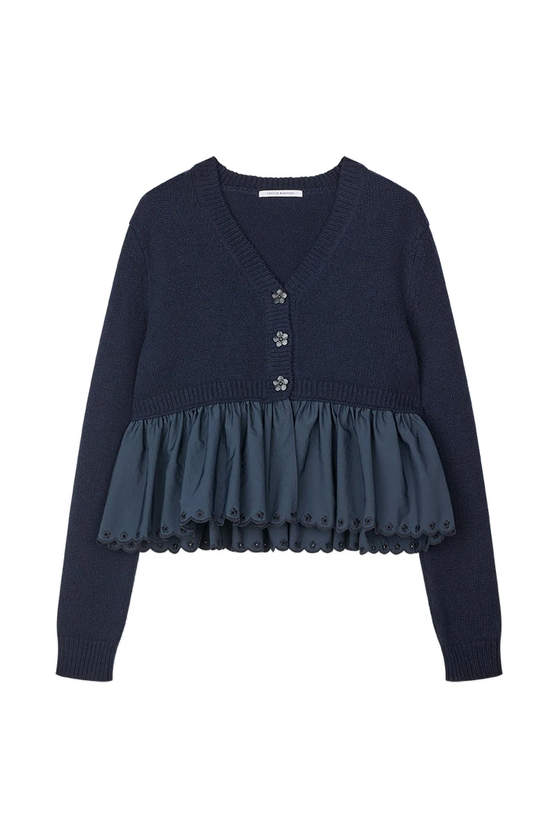 Fubo-Cardigan-in-Navy-Cecilie-Bahnsen-Knitwear-white Cecilie Bahnsen cardigan