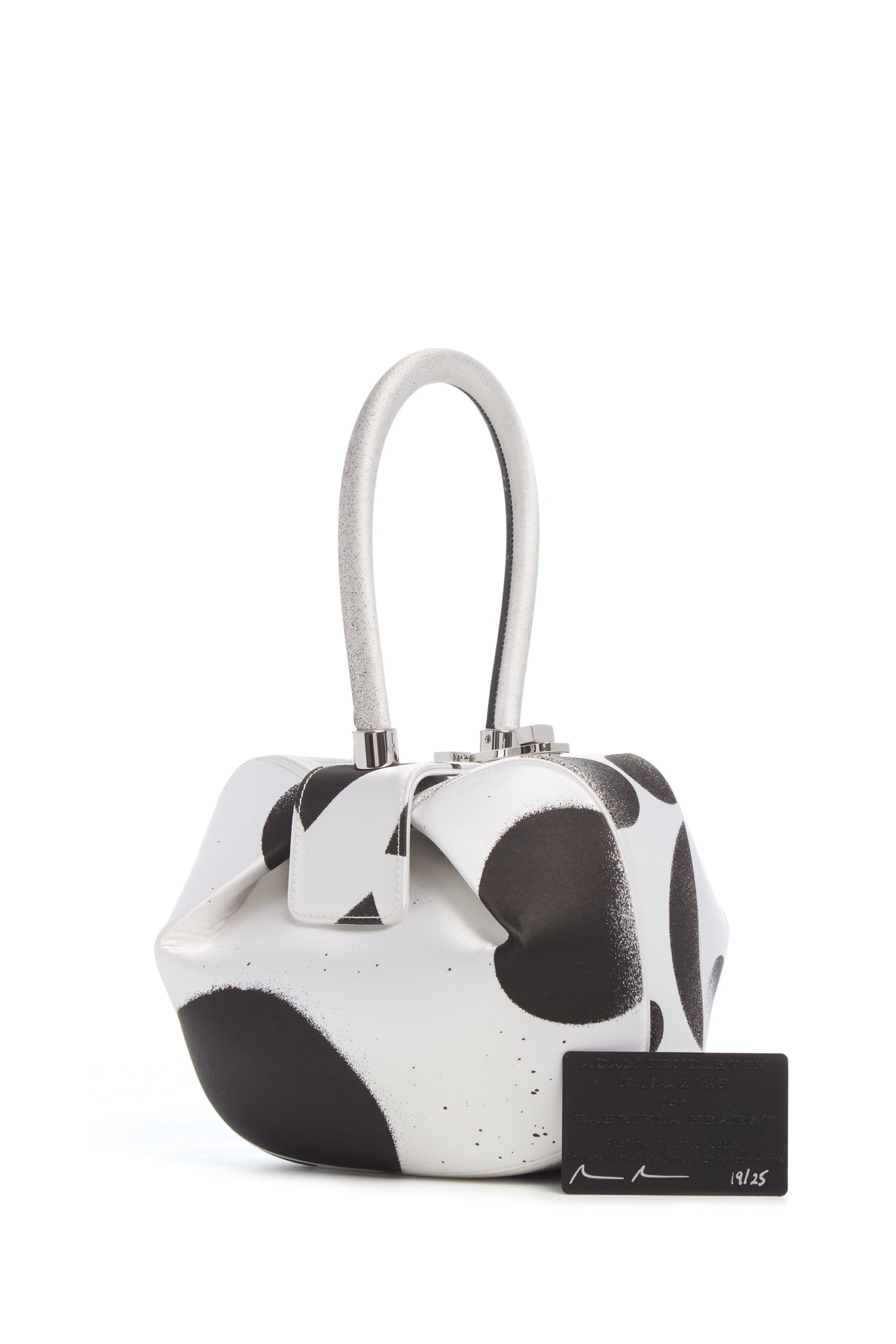 Gabriela Hearst Adam Pendleton x Gabriela Hearst Nina Bag in Black & White Satin No. 19 gabriela hearst bag