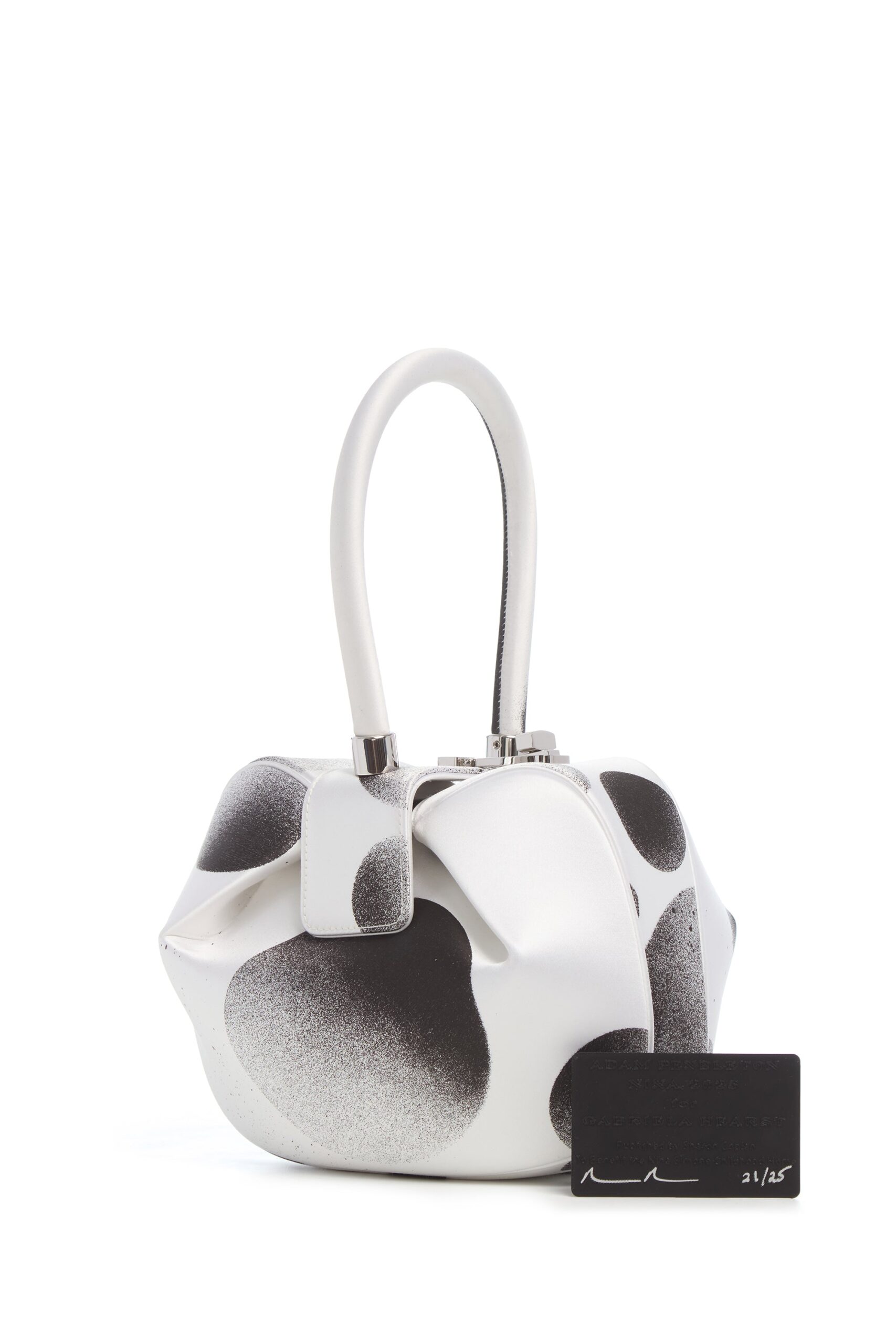 Gabriela Hearst Adam Pendleton x Gabriela Hearst Nina Bag in Black & White Satin No. 21 gabriela hearst bag