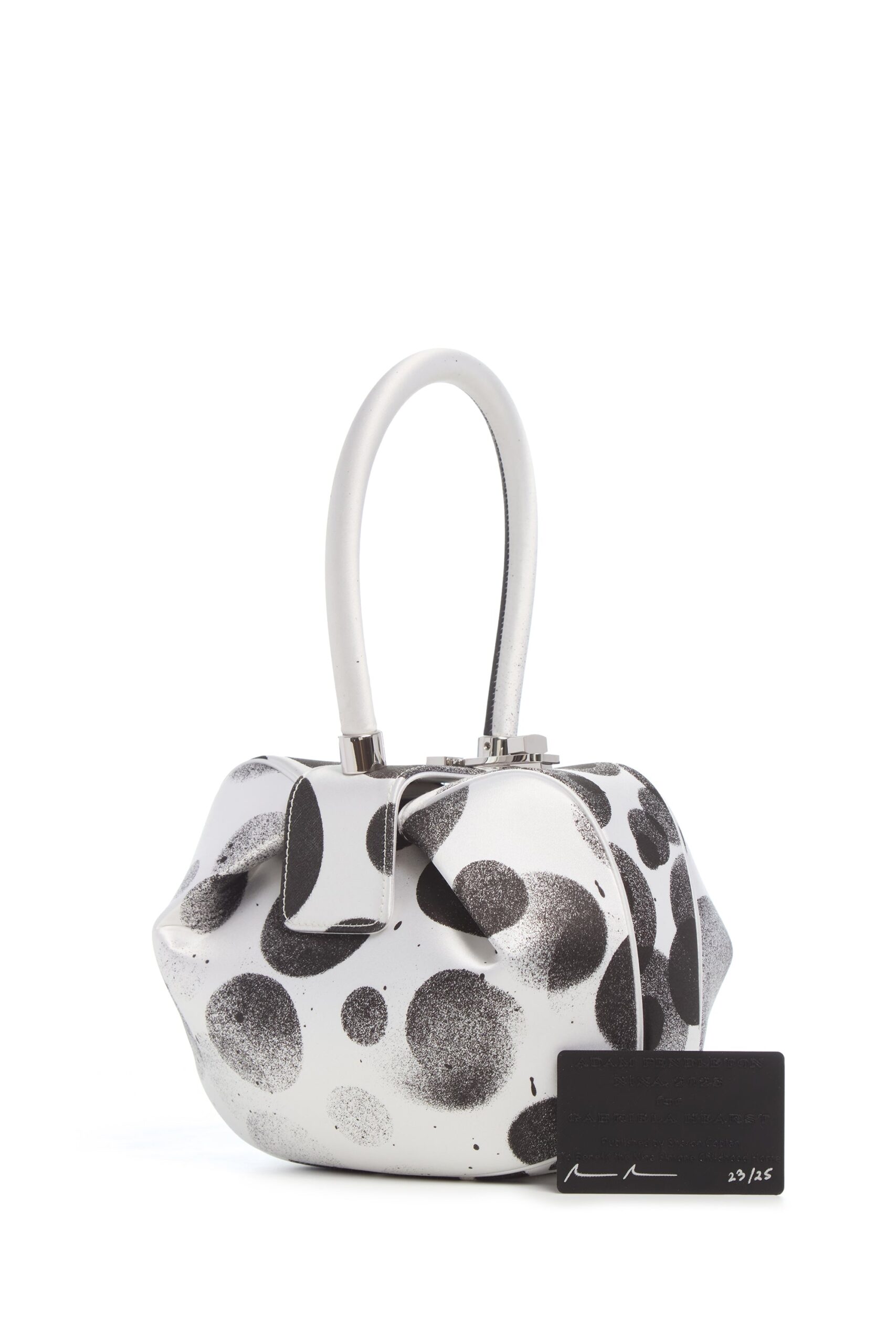 Gabriela Hearst Adam Pendleton x Gabriela Hearst Nina Bag in Black & White Satin No. 23 gabriela hearst bag