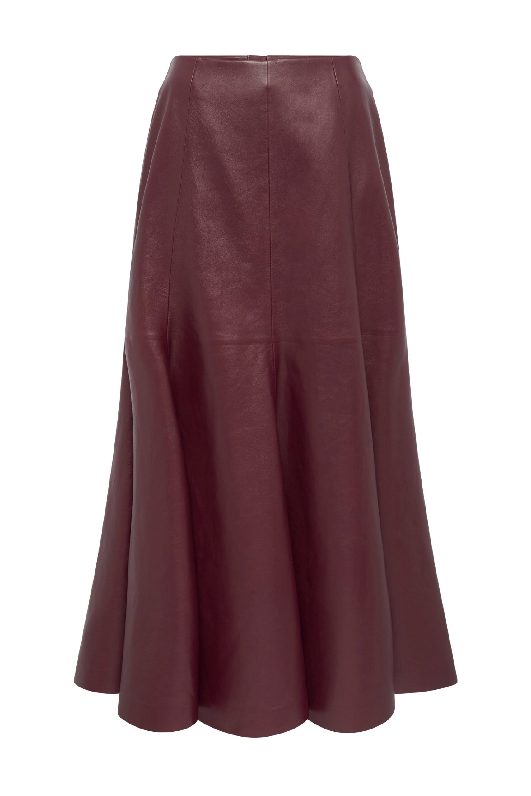 Gabriela Hearst Amy Skirt in Bordeaux Soft Leather gabriela hearst skirt