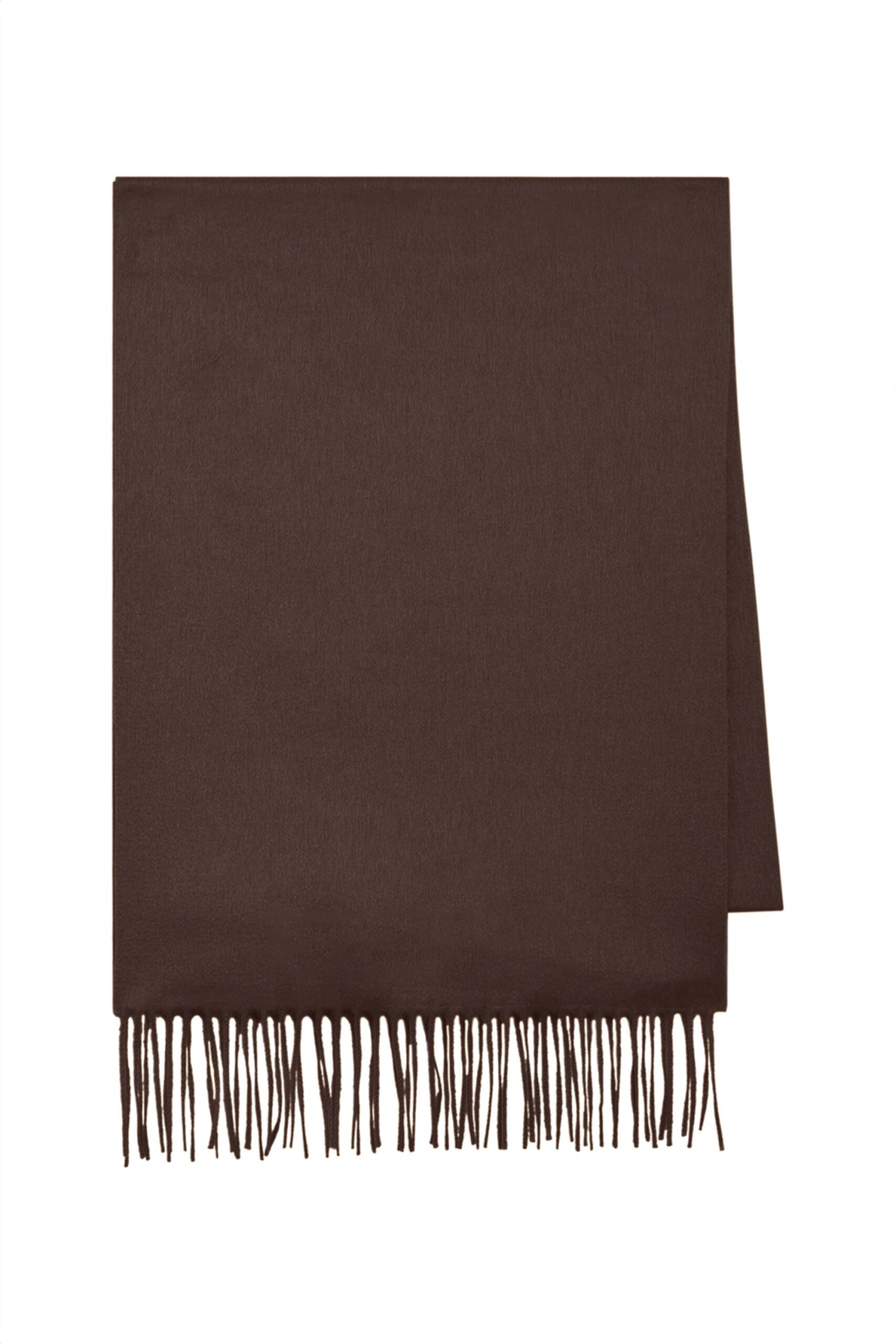 Gabriela Hearst Blaine Fringe Scarf in Chocolate Brushed Silk Cashmere gabriela hearst scarf