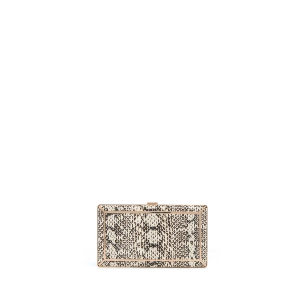 Callas Clutch in Black & White Snakeskin