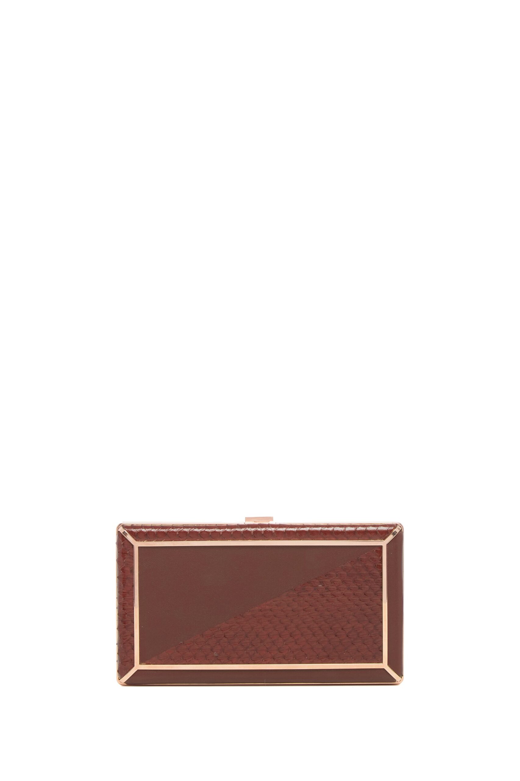 Gabriela Hearst Callas Clutch in Chocolate Snakeskin & Nappa Leather gabriela hearst clutch
