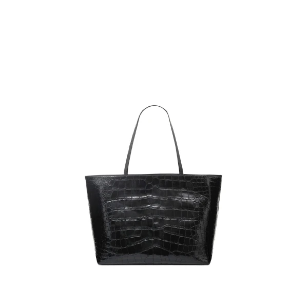 Croco Tote Bag in Black Crocodile Leather