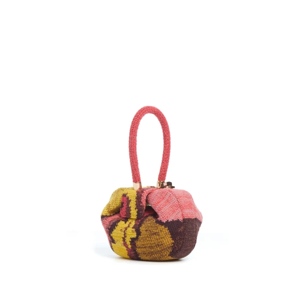Demi Bag in Earth Multi Crochet Cashmere