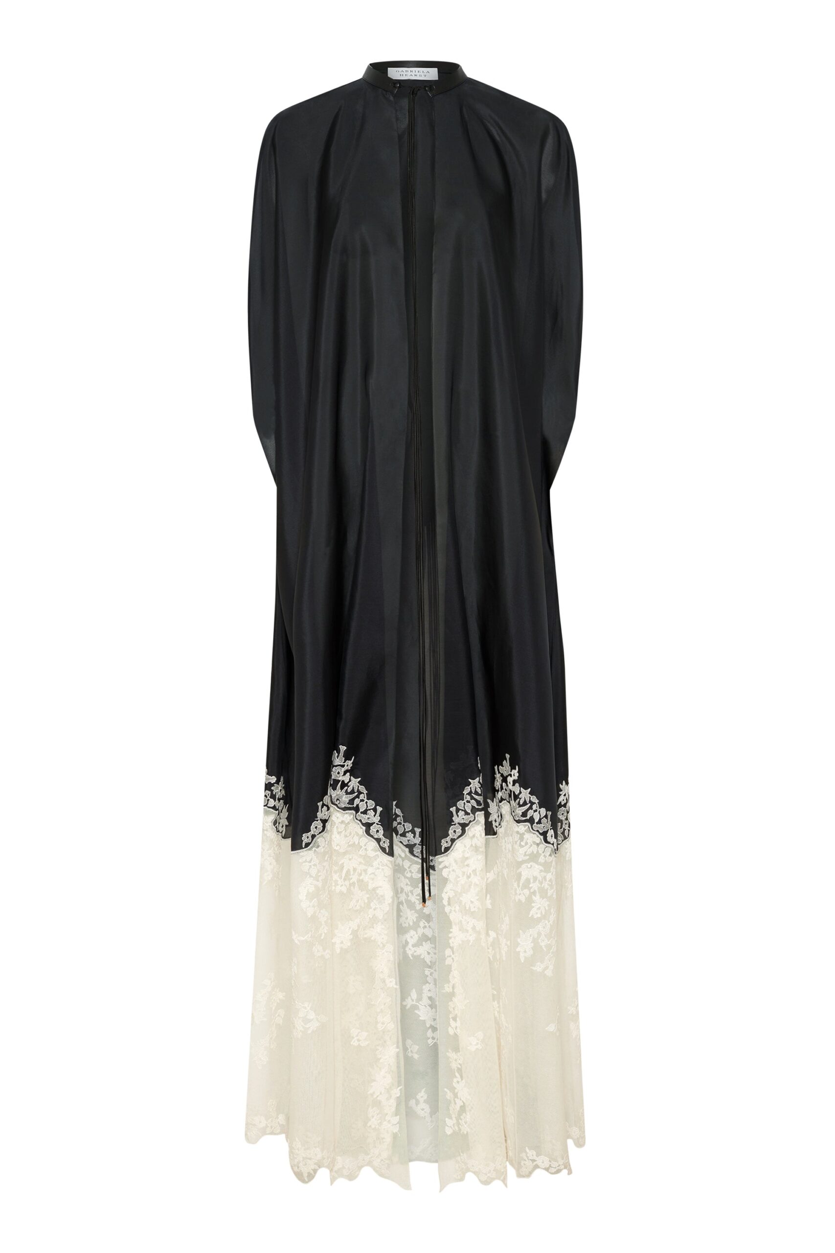 Gabriela Hearst Dimsdale Embroidered Cape in Black Multi Silk Organza gabriela hearst cape