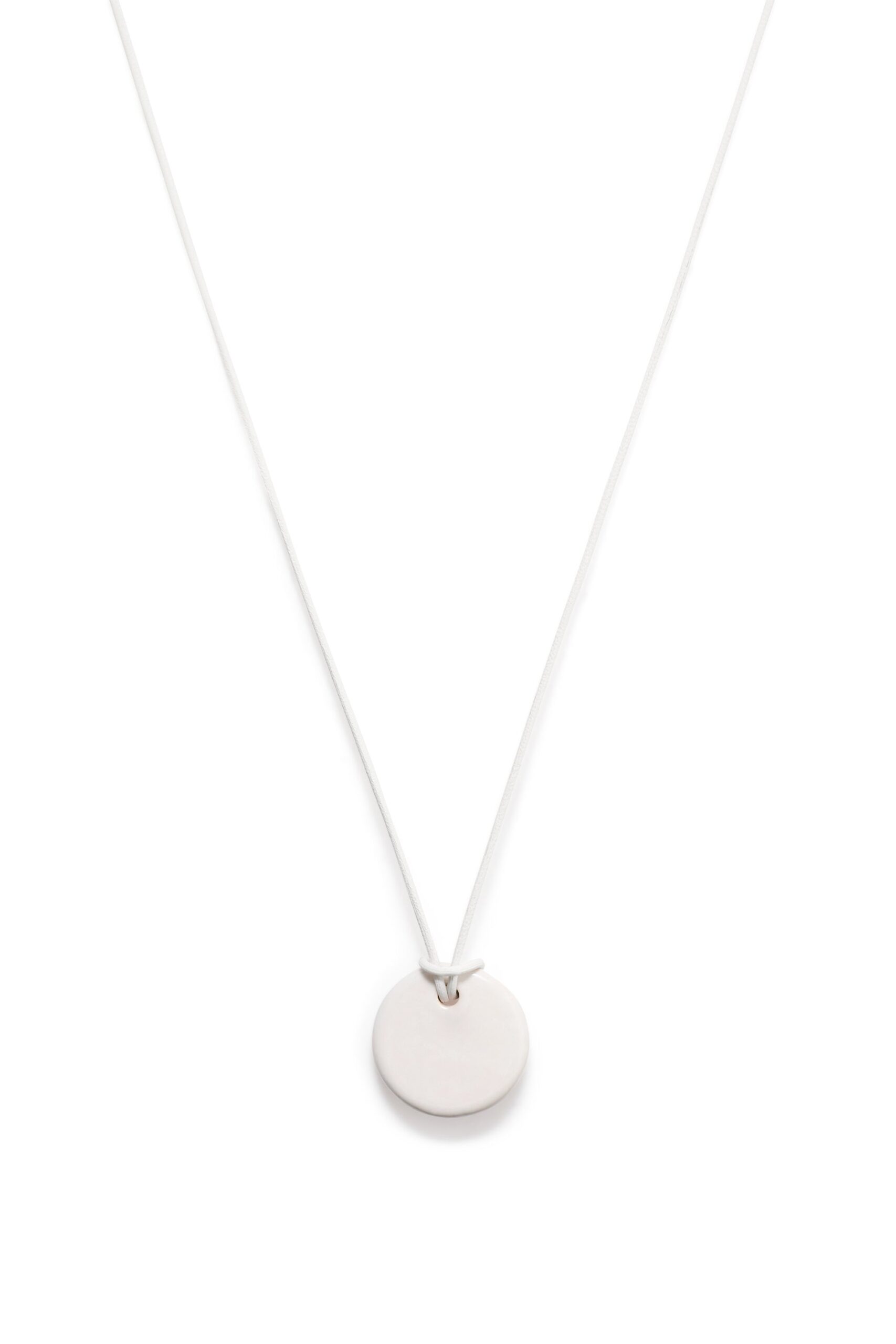 Gabriela Hearst Disk Necklace in Ivory Ceramic gabriela hearst necklace