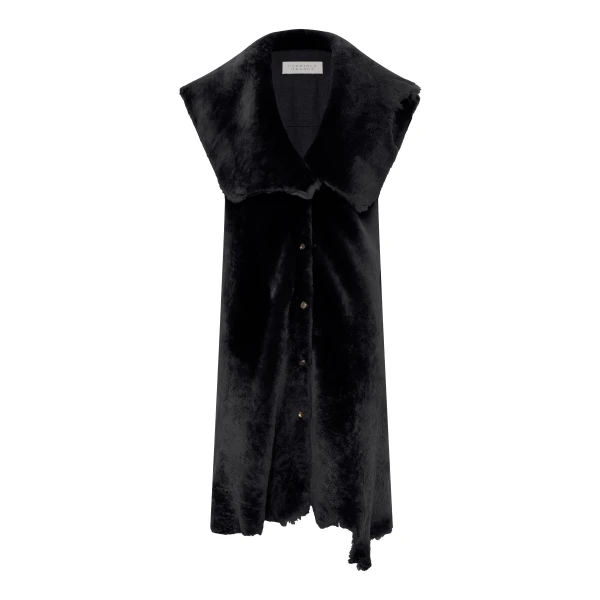 Diviner Raw Cut Jacket Liner in Black Shearling