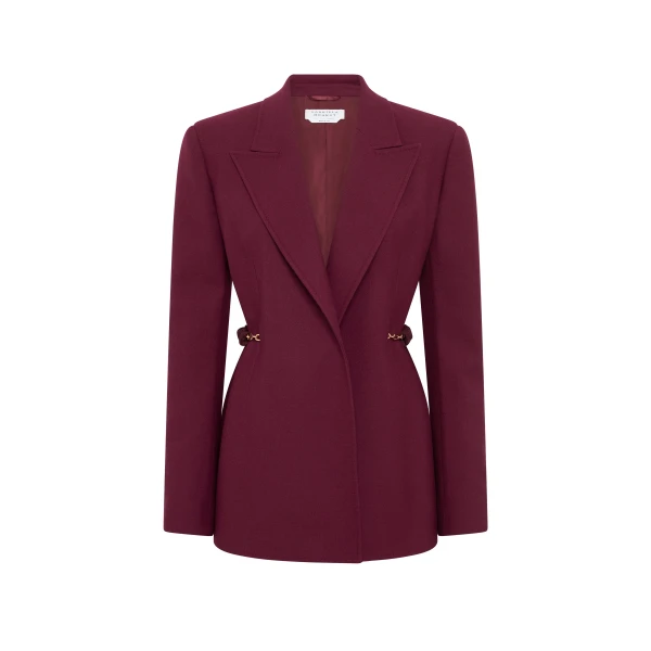 Epona Chain Blazer in Bordeaux Recycled Virgin Wool