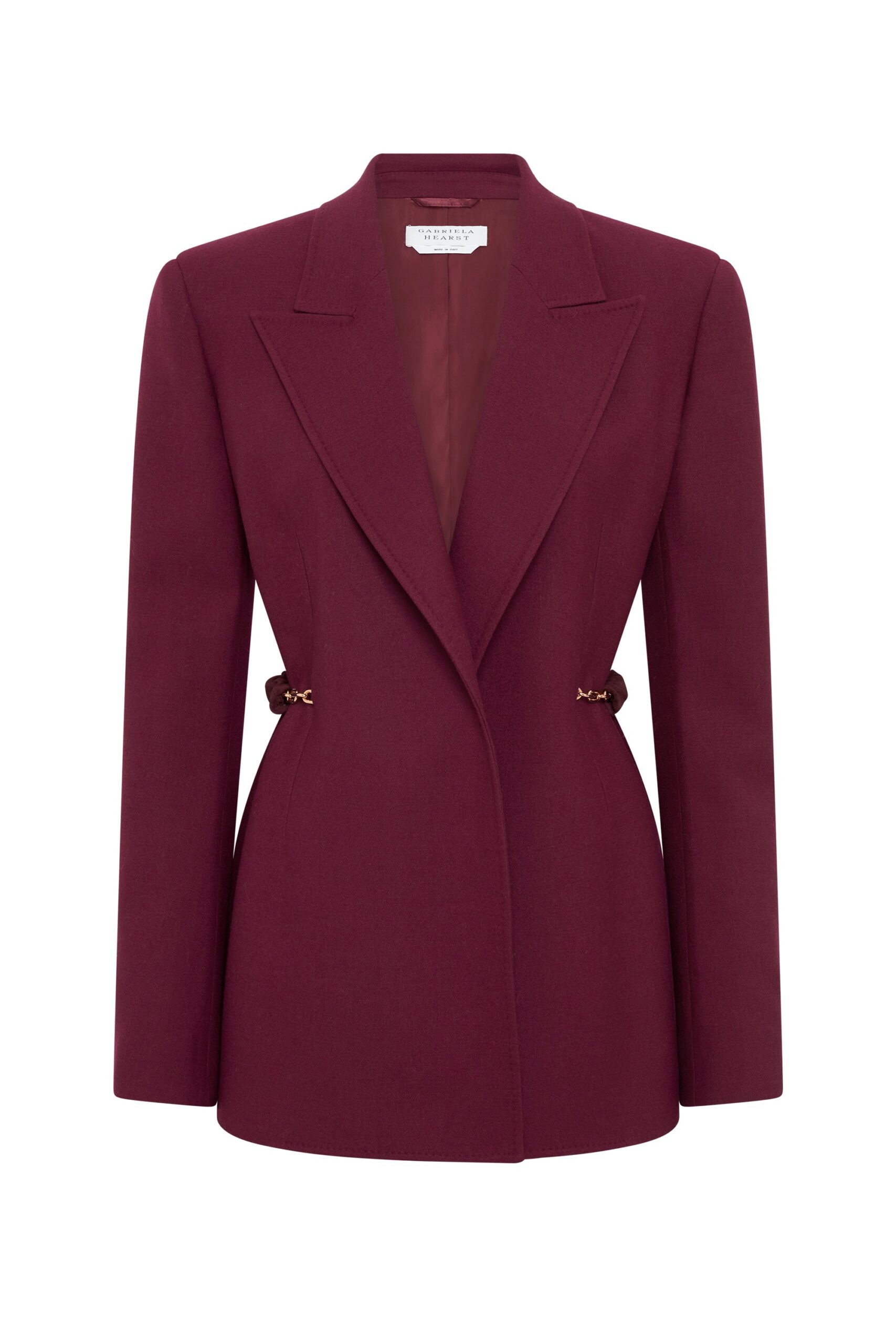 Gabriela Hearst Epona Chain Blazer in Bordeaux Recycled Virgin Wool gabriela hearst blazer