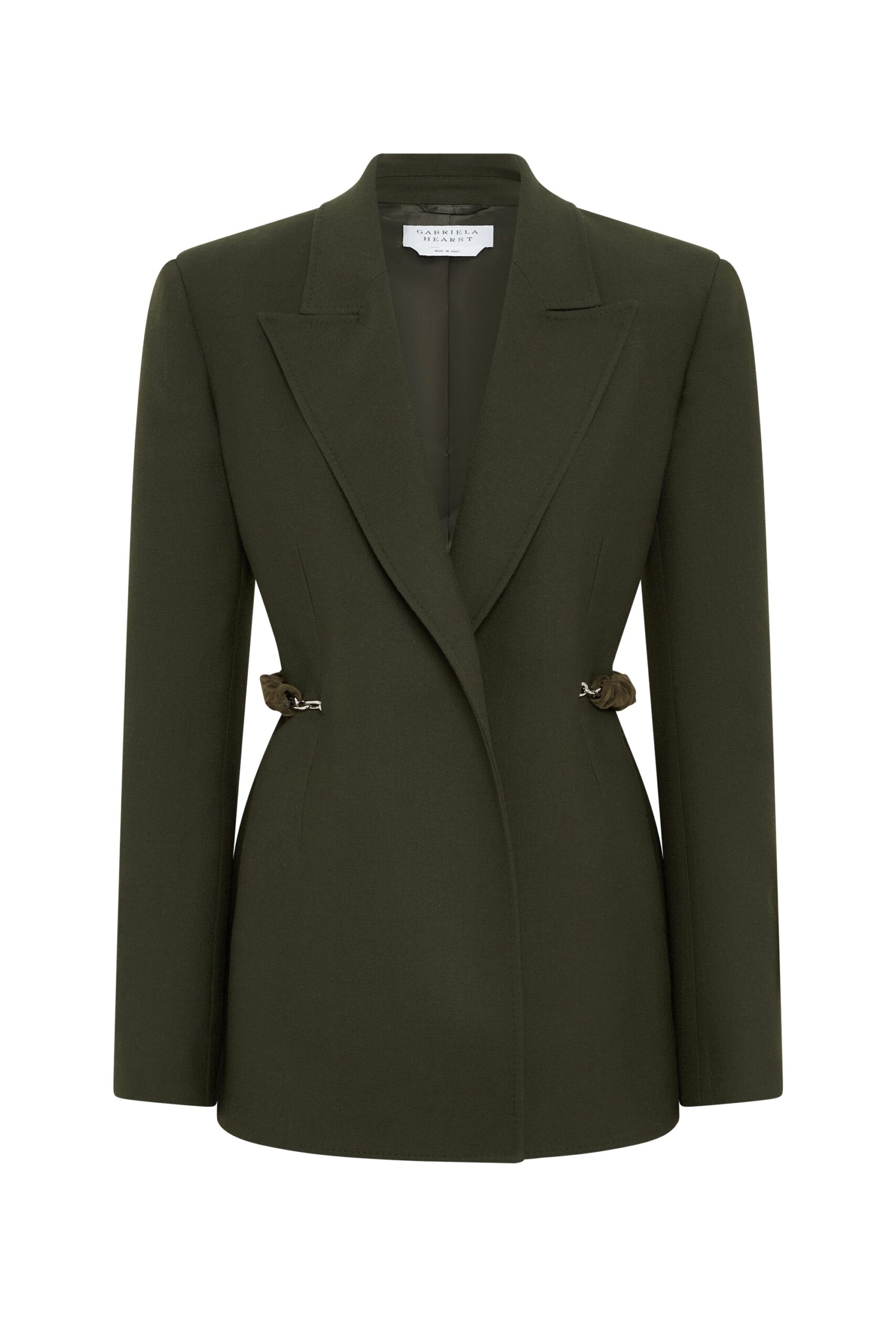 Gabriela Hearst Epona Chain Blazer in Deep Olive Recycled Virgin Wool gabriela hearst blazer