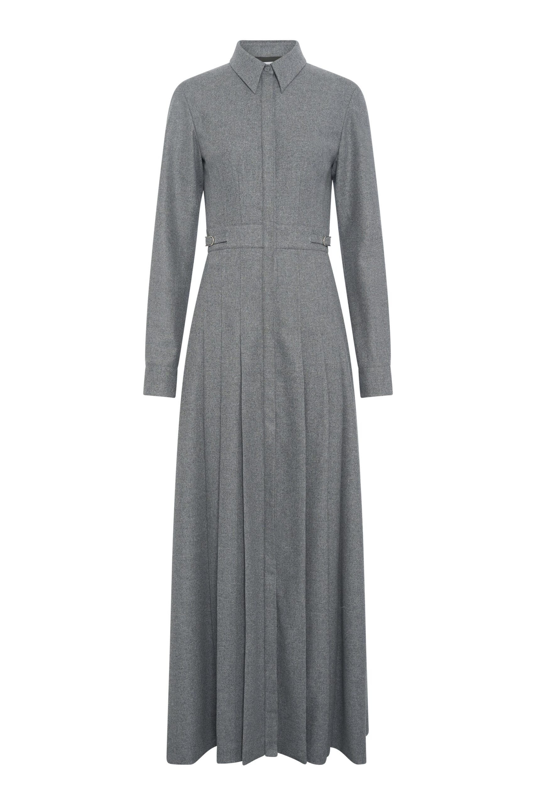 Gabriela Hearst Ethel Shirtdress in Smoke Wool Cashmere Flannel gabriela hearst dress