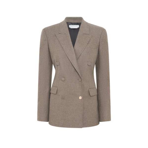 Gavin Blazer in Walnut Wool Cashmere Flannel
