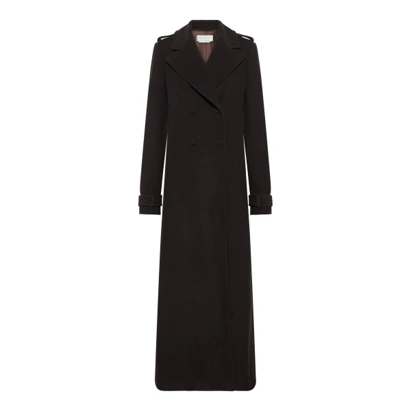 Houstt Trench Coat in Chocolate Cashmere Corduroy