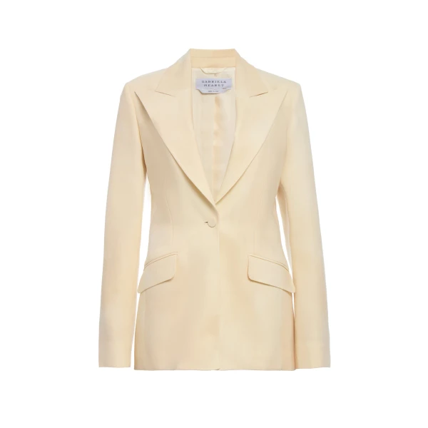 Leiva Blazer in Ivory Virgin Wool