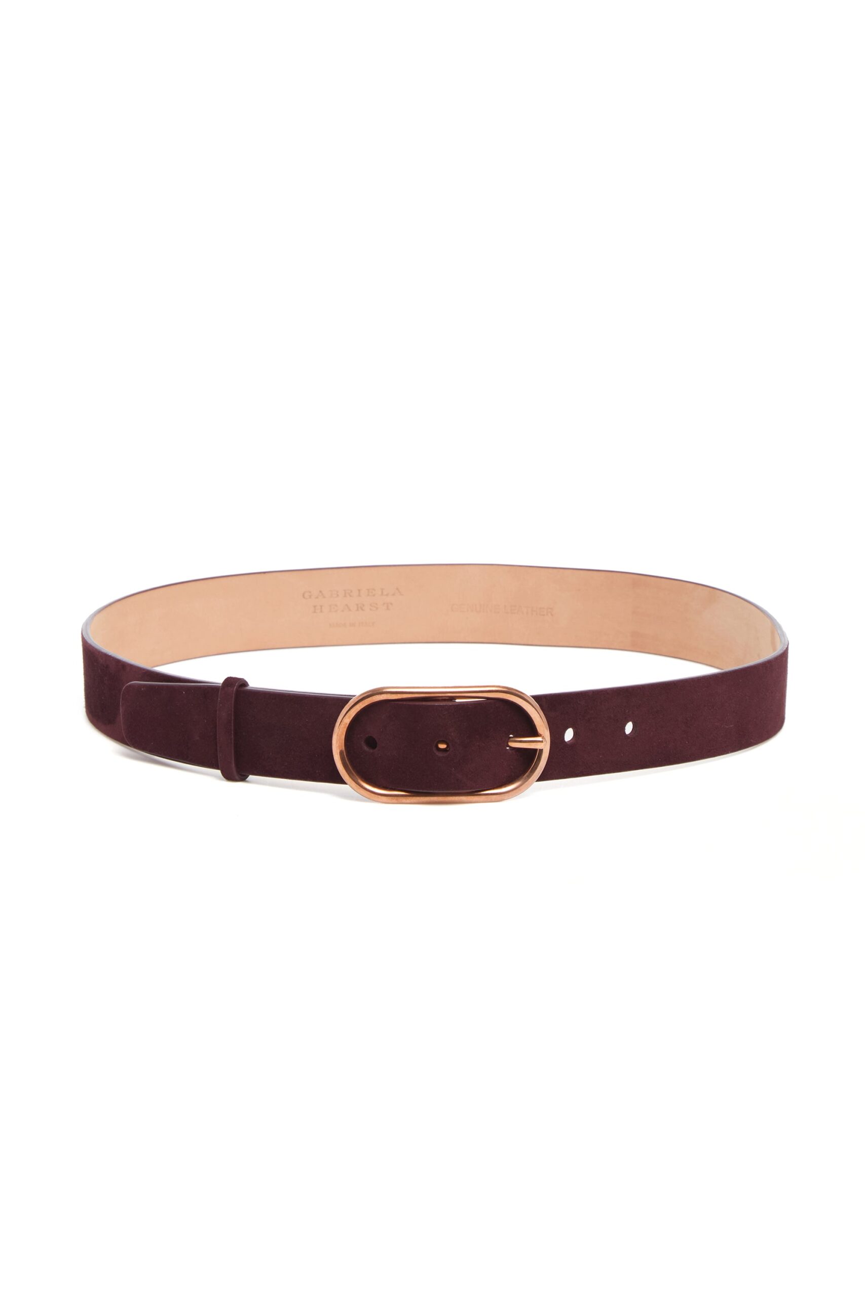 Gabriela Hearst Link Buckle Belt in Bordeaux Suede gabriela hearst belt