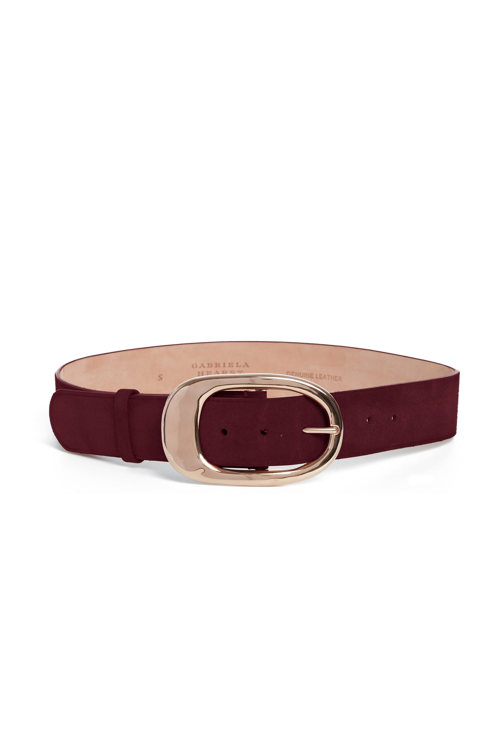 Gabriela Hearst Lozewce Belt in Bordeaux Suede gabriela hearst belt