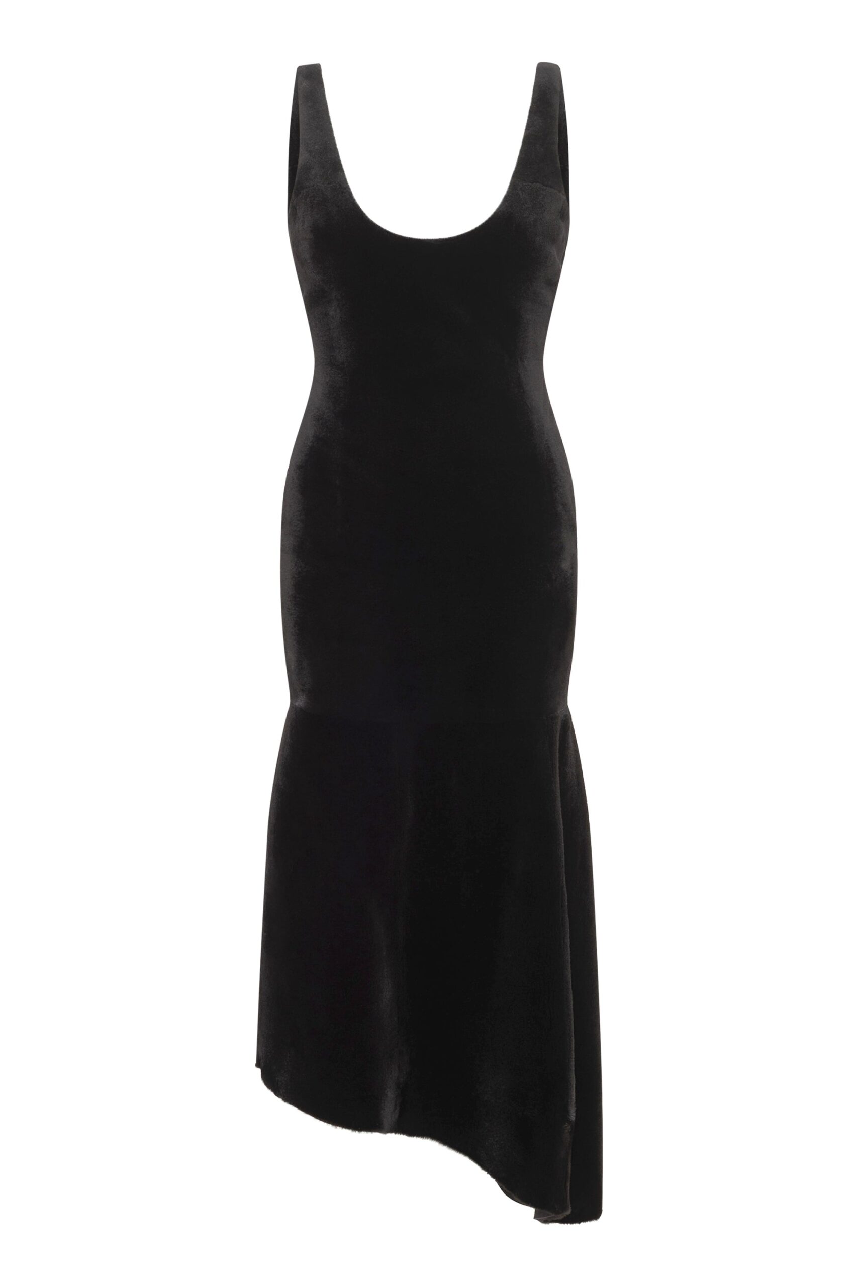 Gabriela Hearst Lyth Raw Cut Dress in Black Recycled Mink Fur gabriela hearst dress