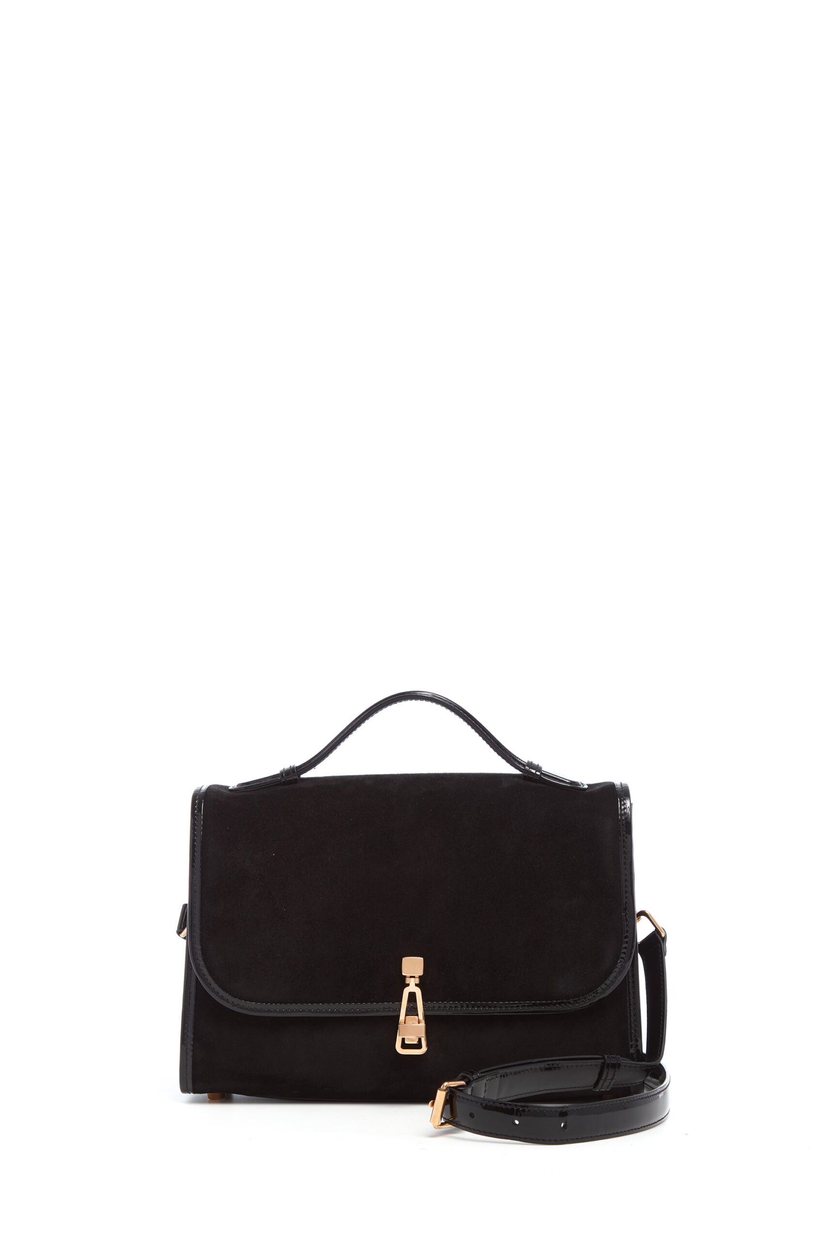 Gabriela Hearst Medium Leonora Flap Bag in Black Suede gabriela hearst bag