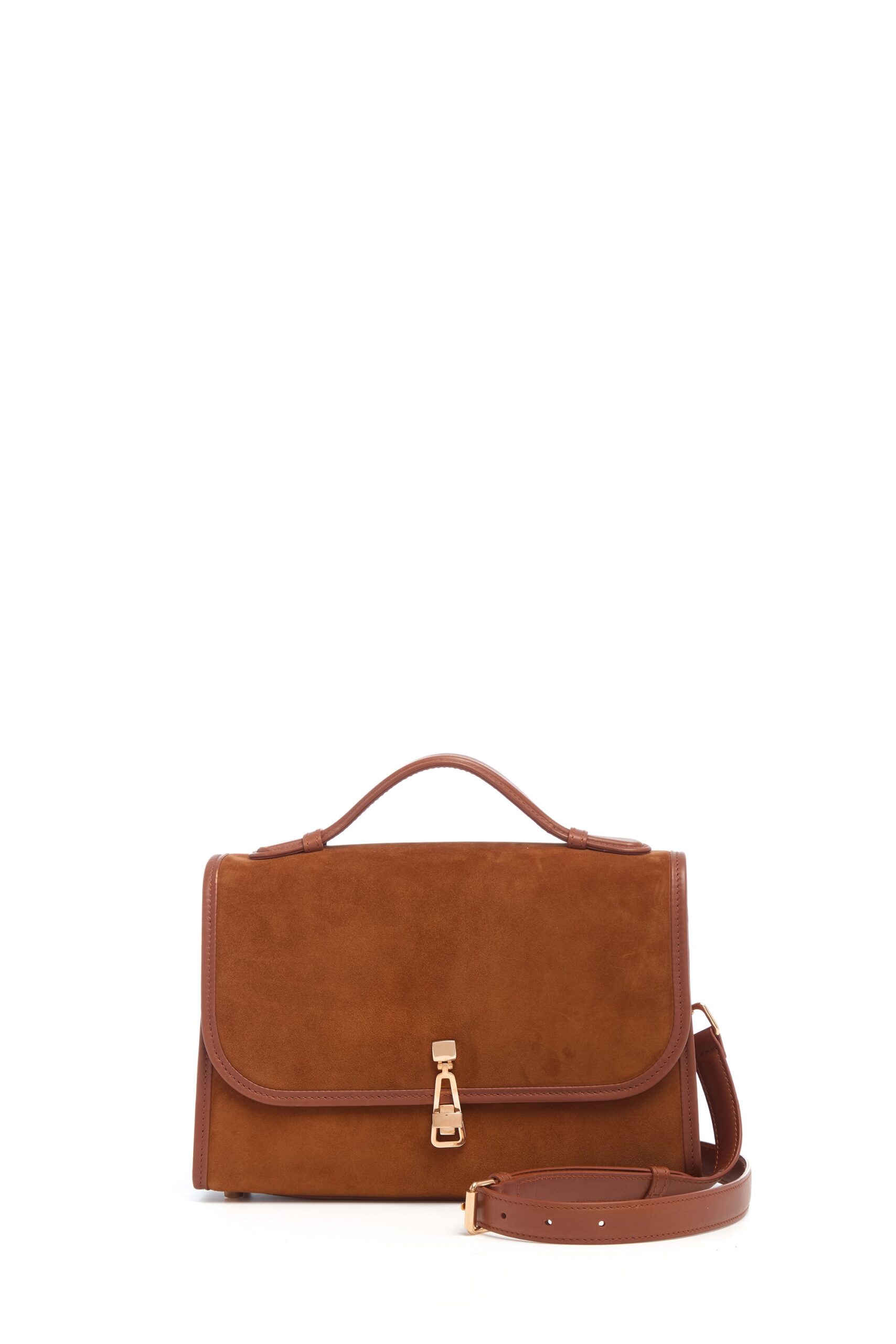 Gabriela Hearst Medium Leonora Flap Bag in Cognac Suede gabriela hearst bag