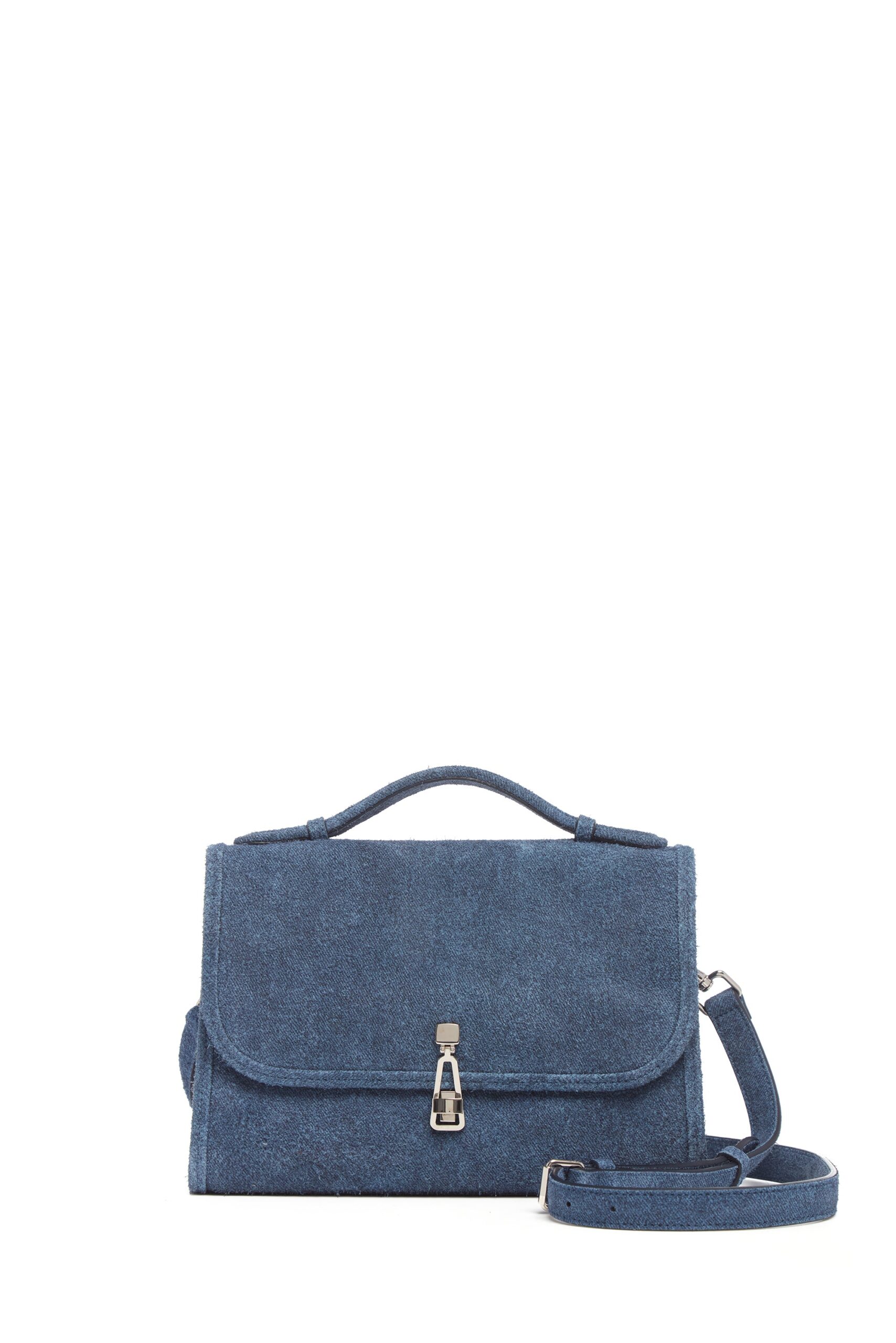 Gabriela Hearst Medium Leonora Flap Bag in Light Blue Suede Denim gabriela hearst bag