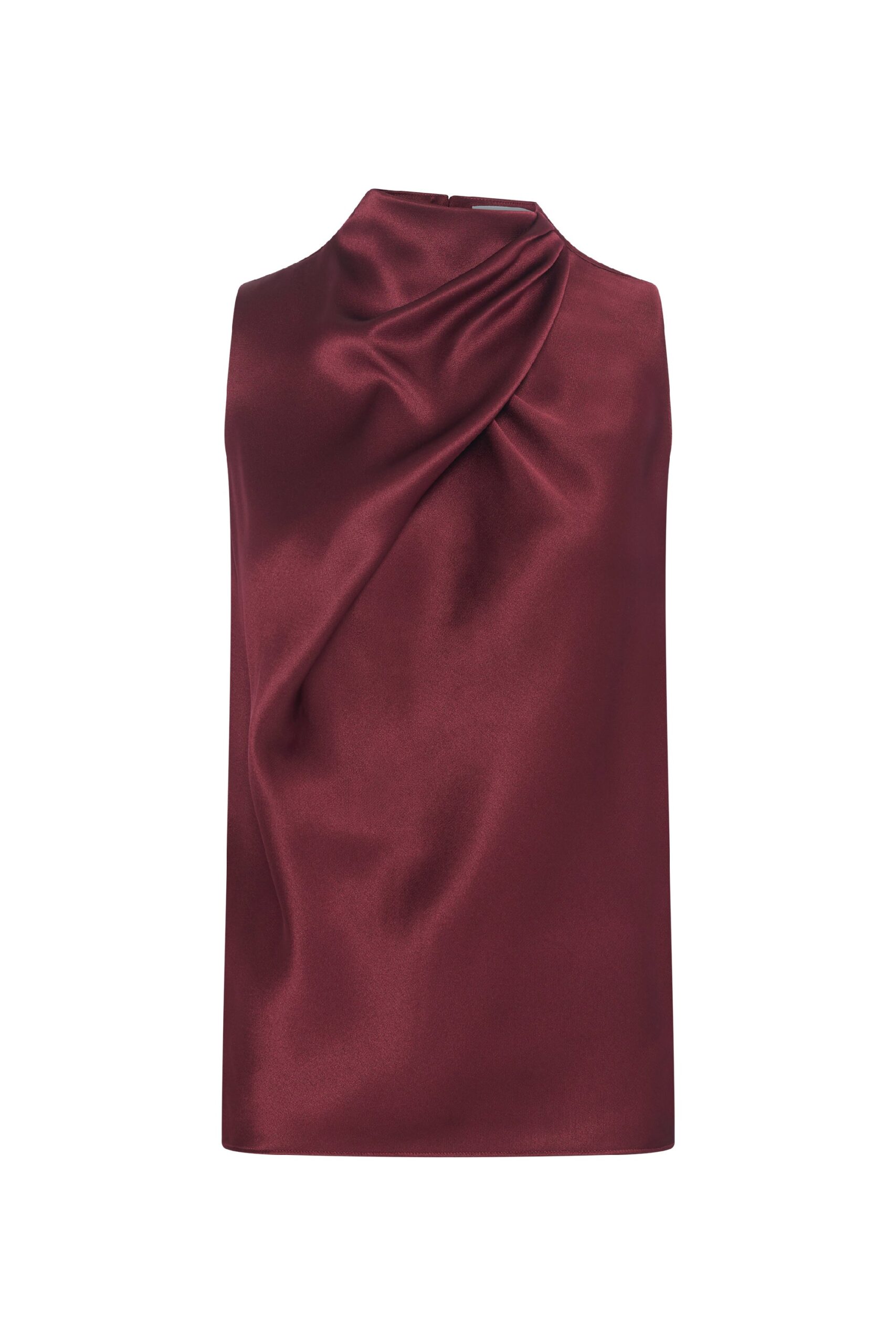 Gabriela Hearst Melina Top in Bordeaux Silk Satin gabriela hearst top