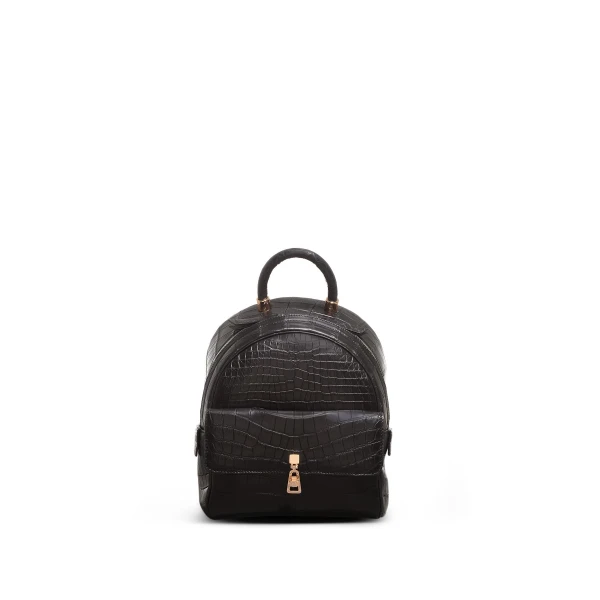 Mini Billie Backpack in Black Crocodile Leather